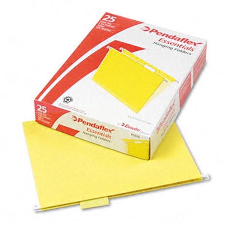 Pendaflex Hanging File Folders- 1/5 Tab- Letter- Yellow- 25/Box PE31873